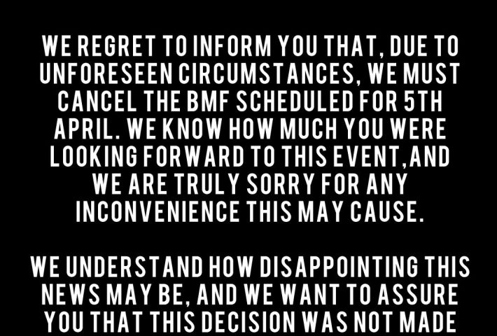 BMF 5th April 2025 is now CANCELLED